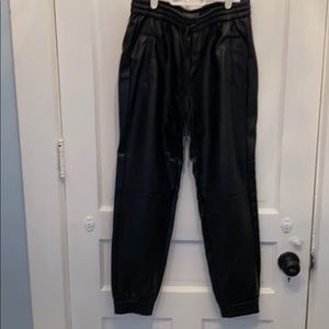 Anthropologie faux leather joggers